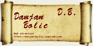Damjan Bolić vizit kartica